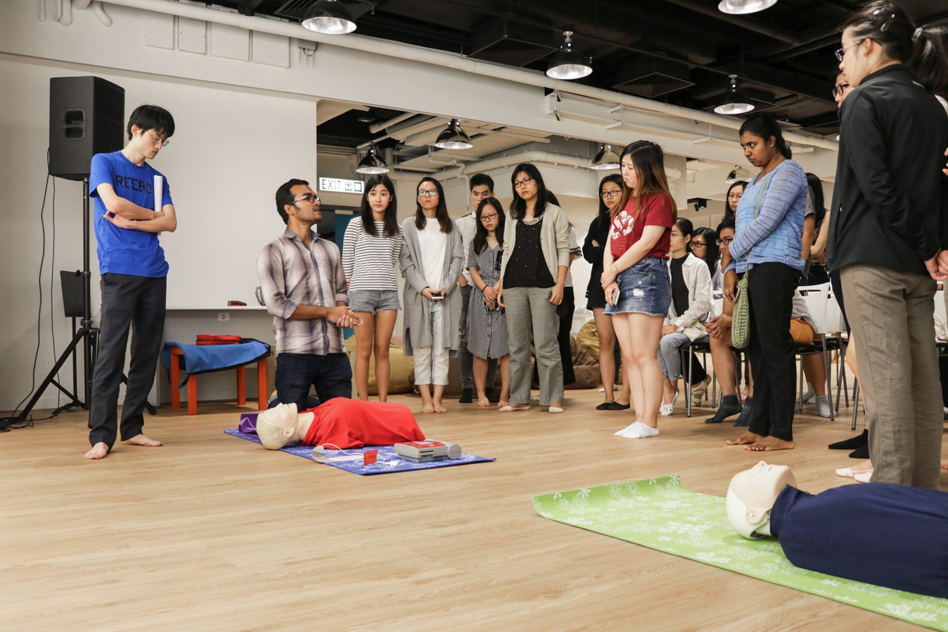 Students having a workshop on 3/F